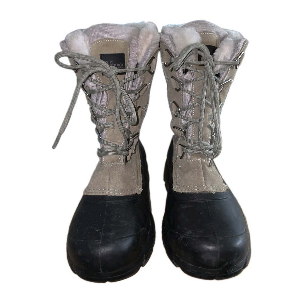 Womens Natural Reflections Winter Boots Thinsulate Grey/Black size 11 **read**